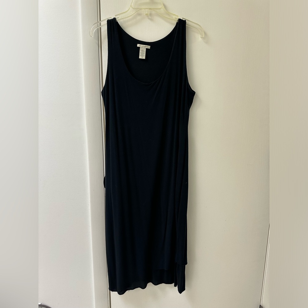 White & Warren black tank midi dress size M